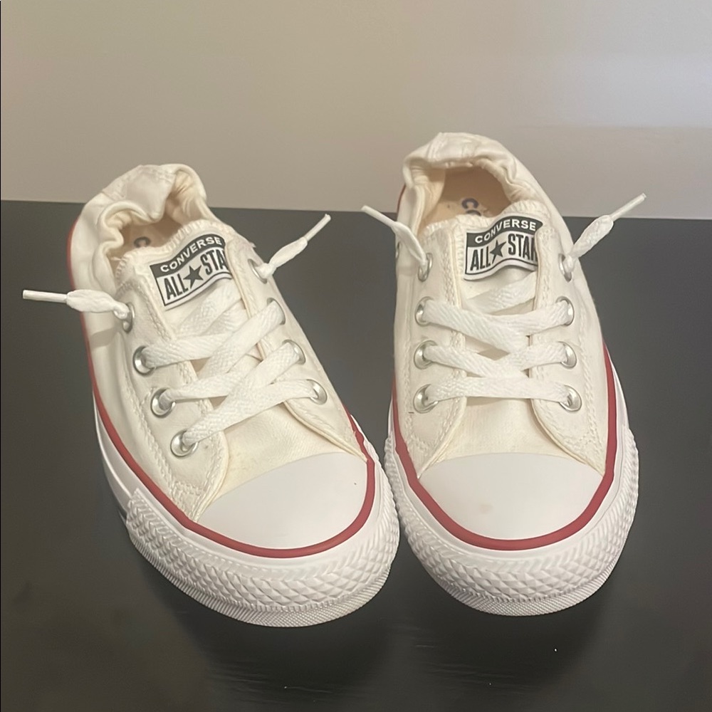 Converse All Star White and Red Low-Tops